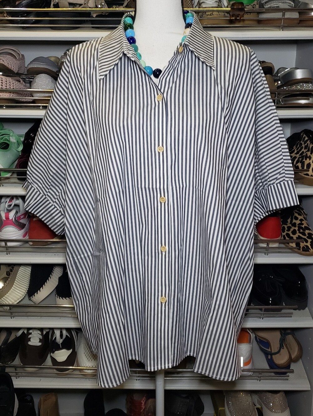 Collared Striped Button Down Shirt